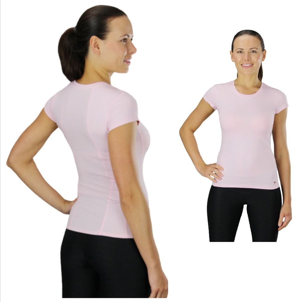 Alo yoga pink light short sleeve top